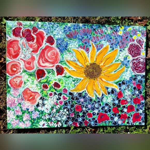 "Flower Power" 18in X24in Orignal ARTWORK Created By Me! - Picture 8 of 8